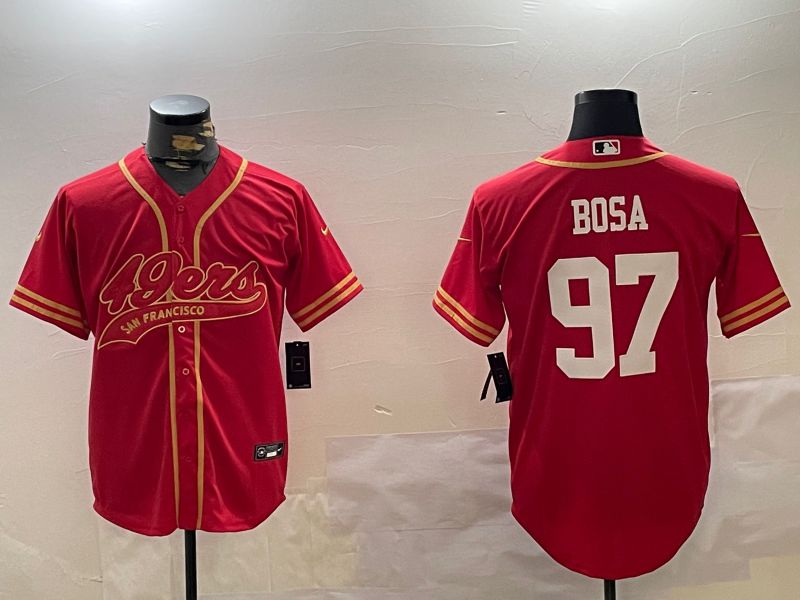 Men San Francisco 49ers #97 Bosa Red Joint Name 2024 Nike Limited NFL Jersey style 1209->los angeles dodgers->MLB Jersey
